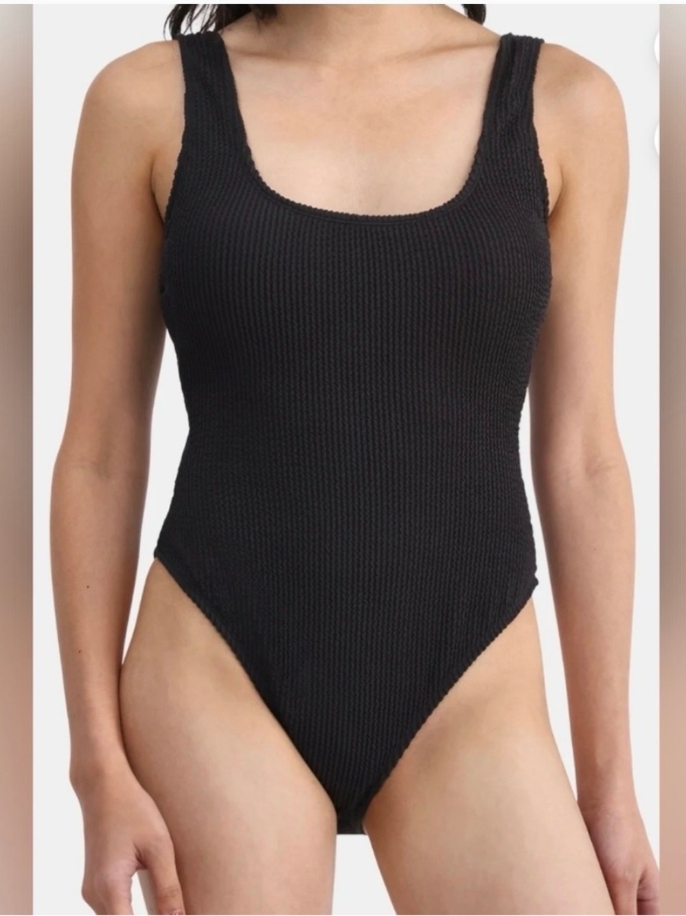Women’s No Boundaries Black Ribbed One-Piece Swimsuit